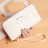 Billetera de Nuevo Estilo para Mujer Larga Europea y Americana Retro Bolso de Mano con Cremallera Única Gran Capacidad para Monedas y Teléfono Móvil Práctico con Correa de Muñeca