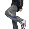 Pantalones Bordados de Moda Nacional para Hombre Primavera y Otoño Pierna Suelta Pantalones Deportivos Marca de Moda Estilo Americano Ropa de Trabajo Pantalones Casuales para Hombre