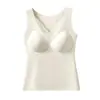 Roupa íntima de Lyocell com bojos 3D embutidos, segunda pele sem costura para outono/inverno, regata plus size, sutiã invisível, estilo feminino confortável