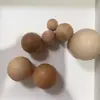 Bolas de Madera de Haya Maciza, Color Madera Natural, Bolas Redondas Grandes, Bolas Pintadas a Mano, Materiales Didácticos Redondos para Bricolaje