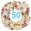 50 Tarjetas Florales de Estilo Antiguo Transfronterizas, Todas en Inglés, Tarjetas Motivacionales Cálidas y Positivas