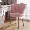 Cadeira de maquiagem confortável e estilosa para uso doméstico, perfeita para longos períodos sentada, com um design minimalista, banqueta em formato de pétala e um toque de luxo, ideal para a penteadeira do quarto de uma menina