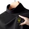 Nueva camiseta básica de cuello medio alto para otoño e invierno, ropa interior holgada y moderna para hombre, camiseta negra de manga larga con cuello medio alto para otoño.