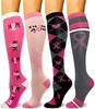 4 pares de calcetines deportivos de presión transfronterizos para mujer, calcetines de pantorrilla para saltar la cuerda, calcetines elásticos de compresión, venta al por mayor