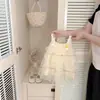 Vestido de Renda para Bebê Menina Verão Novo Estilo Doce Bebê Lindo Vestido Bolo Fofo Vestido Princesa Infantil de Verão