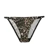 Tanga para mujer sexy estampado de leopardo satín sin costuras ropa interior tanga/bragas