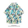 Camisa de flores de verano estilo retro de Hong Kong para comercio exterior, combinación de colores, holgada, estilo Weiyi, para vacaciones en la playa, camisa para parejas al por mayor