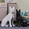 Adornos Creativos para Piso Modelo de Animal Perro Grande Escultura de Perro Lobo de Simulación para Sala de Estar del Hogar Adornos Grandes Lisos de Pastor Alemán