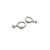 Brincos Pingente Estrela de Oito Pontas de Cobre Ecológico Brincos Argola Redondos Geométricos com Zircônia Brincos de Moda Exquisitos para Cuidado com as Orelhas