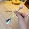 Cuchara de Café de Acero Inoxidable, Cuchara de Postre, Cuchara para el Hogar, Cuchara para Condimentos, Cuchara para Revolver, Cuchara para Pastel de Aspecto Elegante, Cuchara de Bola, Recuerdo