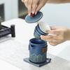 Juego de té de viaje portátil, taza exprés, tetera de kung fu de cerámica para exteriores, juego completo, caja de regalo, regalo de empresa