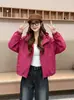 Nuevo Abrigo Corto con Capucha y Volantes de Moda Otoño 2026 para Mujer, Estilo Coreano Cintura con Cordón Holgado Versátil Gabardina
