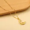 Collar Colgante de Luna Más Vendido Transfronterizo Diseño Ins con Cadena para Clavícula de Diamante Collar de Acero Inoxidable Galvanizado en Oro de 18 Quilates para Mujeres