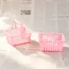 Juguete de juego para niños accesorios para casa de muñecas supermercado canasta de compras mini de doble asa canasta pequeña de plato de simulación