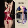 Lencería Sexy, Body Bordado de Encaje Sexy, Camisón Hueco con Abertura en la Entrepierna, Push-Up para Busto Pequeño, Lencería Coqueta, Lencería Sexy