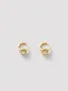 1 Par de Aretes Nuevos Estilo Coreano Ins con Aros Completos de Diamante, Versátiles para el Trabajo, Elegantes Aretes Chapados en Oro, Suministro de Joyería