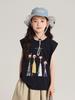 Pudding Haru Ropa para Niños Ropa de Verano Niñas Manga Corta Verano 2025 Nuevo Moda Infantil Versátil Camiseta sin Mangas Estampada