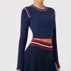 Ropa Deportiva de Yoga Transpirable de Secado Rápido de Manga Larga Ajustada de Nuevo Estilo Transfronteriza Camiseta Top para Correr Fitness Primavera y Otoño