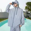 Roupa de Proteção Solar Anti-ultravioleta para Homens e Mulheres Verão Respirável Solta Cardigan com Capuz de Proteção Solar Casual Conjunto de Duas Peças Roupa de Casal para Exterior