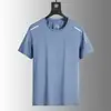 Camiseta Masculina Casual de Manga Curta Cor Sólida Verão Solta Alta Elasticidade Secagem Rápida Esportiva Seda de Gelo