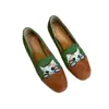 ¡Versión de piel de oveja! Nuevos Mocasines Slip-on Bordados de Gatito para Mujer, Ropa Exterior Simple, Zapatos Planos Cómodos de Cuero Individuales