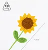 Flores de Girasol Artificiales de Crochet Terminadas, Ramo de Girasol Tejido a Mano, Regalo para el Día del Maestro, Venta Caliente al por Mayor