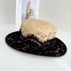 Sombrero Plano de Encaje Dulce Estilo Japonés para Mujer, Verano, Calado, Protector Solar de Paja, Tejido a Mano Raffy, Sombrilla de Sol, Moderno