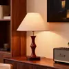 [Transfronterizo] Lámpara de mesa de cerámica estilo chino para dormitorio y sala de estar con pantalla de tela, pantalla de lámpara vintage para sala de té, decoración de mesita de noche estilo antiguo