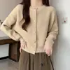Nuevo Cárdigan de Punto con Cuello Redondo para Otoño e Invierno Abrigo Estilo Coreano para Mujer Ropa Estilo Pequeño Chanel Suave Elegante Corto Suéter Versátil