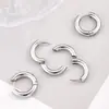 Pendientes de Aro Gruesos Lisos de Acero Inoxidable Accesorios de Joyería Hechos a Mano DIY Pendientes de Metal Ajustables Simples Sin Decoloración