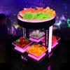 Plato de fruta luminoso LED para barra KTV, plato de fruta seca con múltiples rejillas para refrigerios, plato de refrigerio, soporte de exhibición creativo para bandeja de fruta