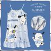 Pijama de verano para niñas, camisón de manga corta con tirantes, lindo para niñas, bebé, niños medianos y grandes pueden usar ropa de casa para salir