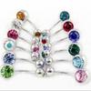 Moda Japonesa y Coreana Pendientes Doble Diamante Acero de Titanio para Hombres y Mujeres Clavos de Ombligo Venta al por Mayor Aliexpress Joyería de Piercing Simple Anillos de Ombligo