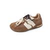 Zapatillas de Entrenamiento Alemanas Súper Populares, Cómodas y Elegantes, Color Otoño 2025, Combinación de Colores, Piel Genuina, Tacón Bajo, Punta Redonda, Con Cordones, Zapatos Deportivos Casuales para Mujer