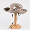 Sombrero de Mezclilla Occidental Estilo Chica Picante Fresca para Mujer, Sombrero para el Sol de Primavera y Verano para Exteriores, Protector Solar, Sombrero de Montañismo, Sombrero de Pescador de Moda con Ala Ancha, Color Rosa
