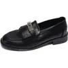 Zapatos de Cuero Versátiles de Moda para Mujer 2026 Estilo Nuevo de Primavera Tacón Grueso que Aumenta la Altura Zapatos de Salón Elegantes Zapatos Mocasín de Estilo Británico para el Trabajo
