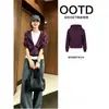 Sudadera con capucha morada para mujer de otoño, nuevo estilo 2026, artículo de moda popular de este año, top corto petite y chic