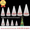 Atacado de cone de bolhas de isopor feito à mão para Natal, material branco, modelo de árvore de Natal, cone de bolhas