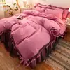 Origem Nantong jardim secreto explosões renda preta conjunto de quatro peças estilo princesa saia de cama 1.5/1.8m cama uma geração de cabelo