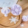 Molde de azúcar con forma de copo de nieve, molde navideño de primavera, molde para cortar galletas, pasteles, herramientas para hornear en casa, paquete de 3