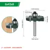 Fresa para Madera Tipo T de Cuatro Hojas con Rodamiento de Bolas y Vástago de 6.35/6mm, Fresa para Ranurar, Fresa para Ranuras, Cabezal de Corte de Aleación, Cabezal de Corte para Máquina de Recorte
