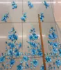Malla de Tela Bordada 3D, Tela Bordada Estéreo con Cuentas Hecha a Mano, Tela para Vestido de Ropa de Primavera y Verano Lista para la Venta