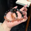 Cristal Natural Oro Negro Super Siete Obsidiana para Atraer Riqueza, Combinado con Pulsera de Doble Combinación Original de Círculo Único Super Siete de Cristal Negro