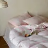 Estilo Fresco y Juvenil, Jacquard de Gasa de Doble Capa 100% Algodón, Juego de Cama Suave y Amigable con la Piel para Dormir Desnudo, Juego de Cuatro Piezas para Todas las Estaciones