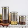 Pote de Vidro para Armazenamento de Aço Inoxidável Atacado Suprimentos de Cozinha Pote de Armazenamento Selado Pote de Armazenamento de Grãos de Aço Inoxidável