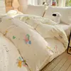 Juego de Ropa de Cama de Algodón Clase A Grado Madre-Bebé Juego de Tres Piezas Funda de Edredón Completamente de Algodón Sábana Bajera Sábana Plana Funda de Edredón Dormitorio Estudiantil