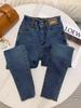 Pantalones vaqueros ajustados de cintura alta con forro polar y cordero grueso para mujer, de invierno, de talla grande, para chica gordita, ajustados, adelgazantes, cálidos, para uso exterior, botas y pantalones