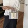 2026 Nova Moda Bolsa Tecida Arco-Íris Bolsa de Mão com Personalidade Simples Bolsa Transversal Quadrada Pequena Estilosa para Férias na Praia