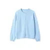 Suéter tipo LiuyiCloud~Suéter Cardigan de Punto con Borde Enrollado de Terciopelo de Seda de Morera, Cachemira y Lana 6811B4