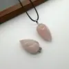 Collar Colgante de Piedra Natural Más Vendido Transfronterizo 15*30mm Piedra Natural Hexaédrica Forma de Gota de Agua Piedra de Tigre Joyería DIY